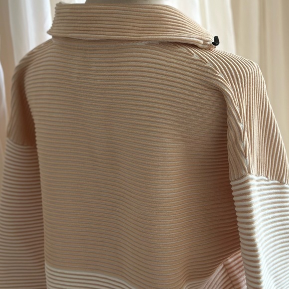 Y2K ATHLEISURE APRÈS-SKI Neutral Two Tone Zip Jumper / Sweatshirt V Neck Sweater - Picture 8 of 14